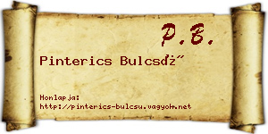 Pinterics Bulcsú névjegykártya